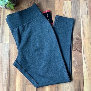 NWT TAHARI Charcoal Heather Tummy Control Leggings XL
